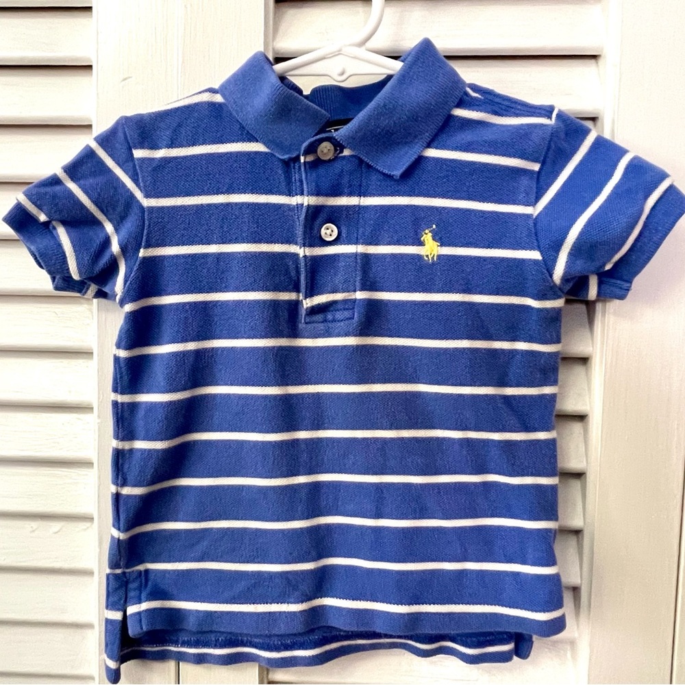Baby Ralph Lauren Blue and White Polo Shirt